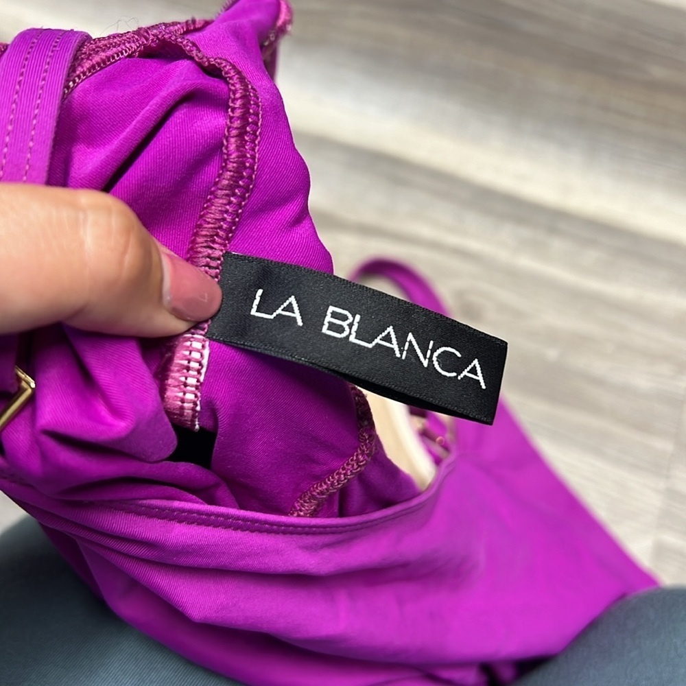 La Blance pink / purple bathing suit top size large - Picture 7 of 7